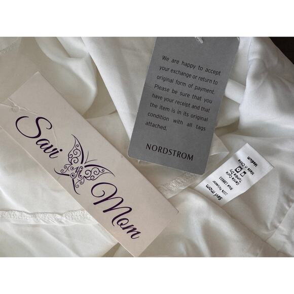 New SAVI MOM ~ Women's White Keyhole Back Baby Shower Mini Dress Size M - Picture 7 of 7